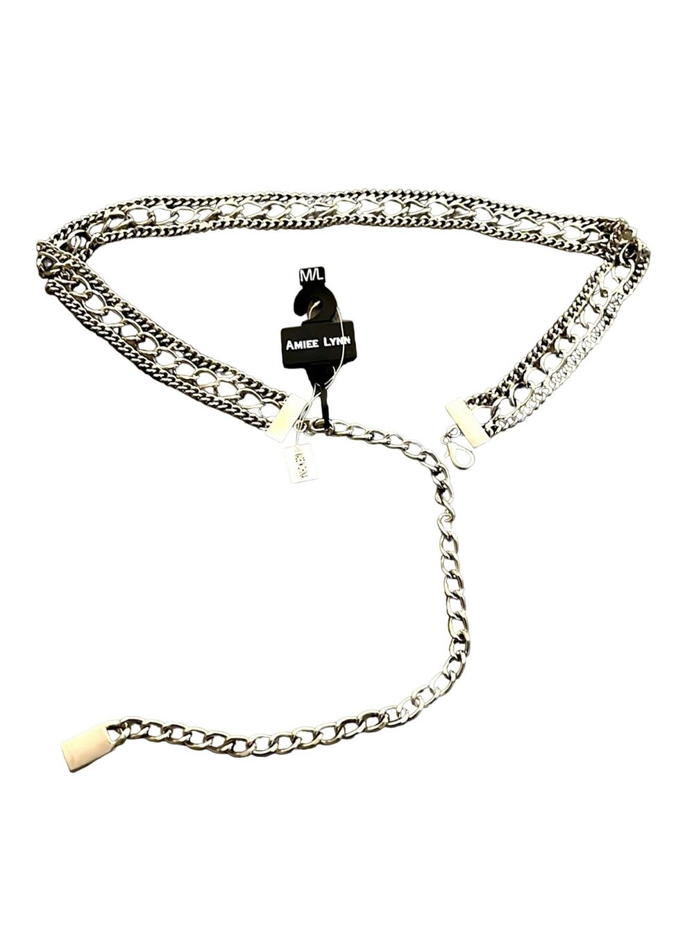 Amiee Lynn Silvertone Chain Belt Woman's Size M/L